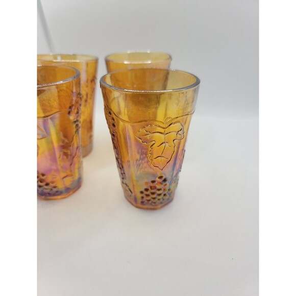 Carnival Glass Juice Glasses Set Of 4 - Picture 13 of 15